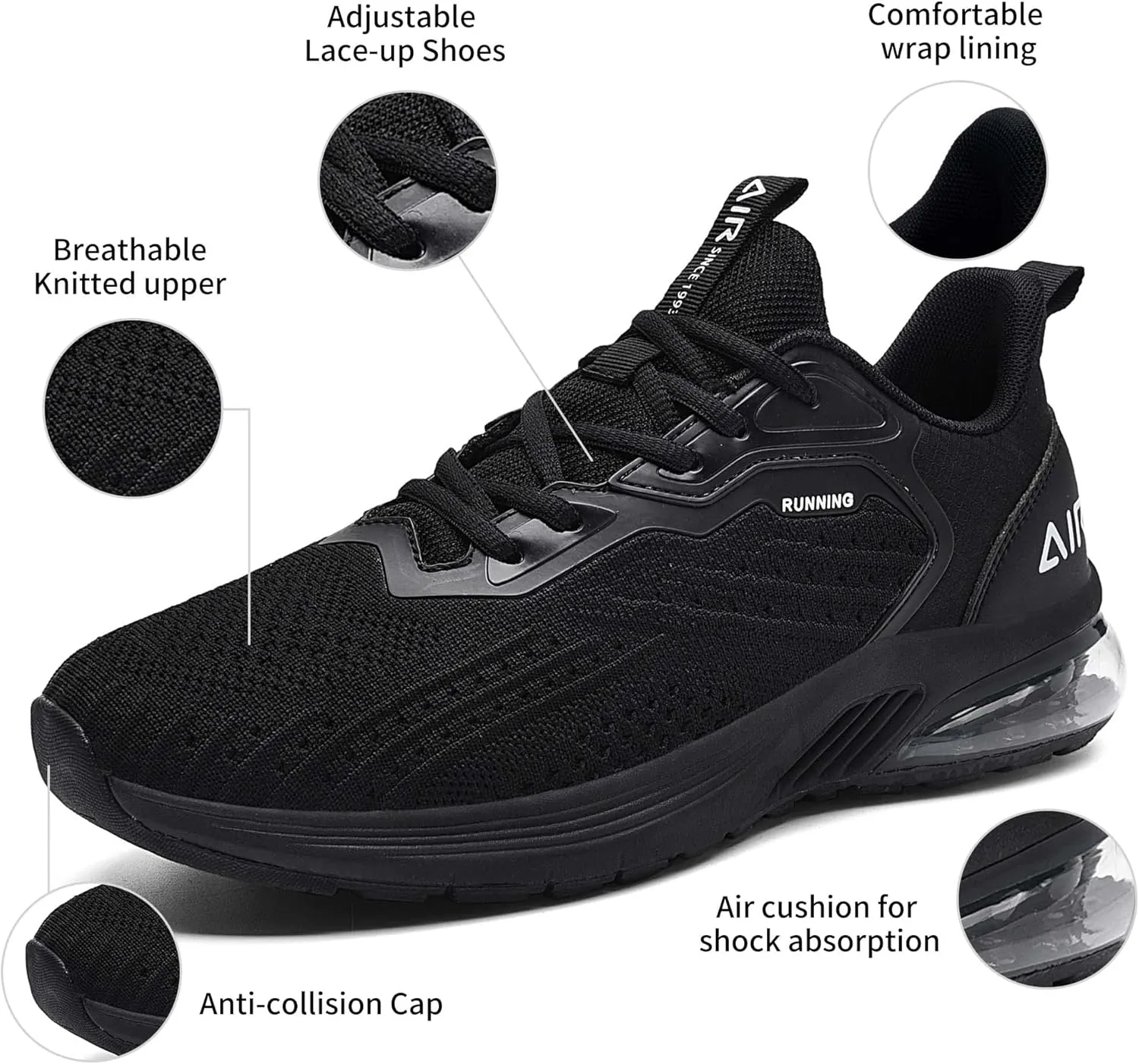AUPERF Men's Running Shoes Lightweight Breathable Workout Footwear Walking Sports Tennis Sneaker