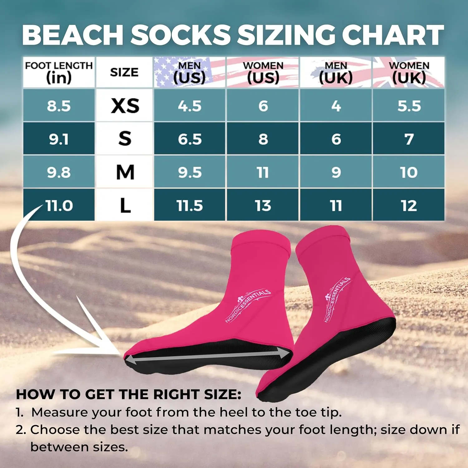 Beach Socks - Sand sports - Volleyball, Soccer, Snorkeling - Kids, Women, Men 1 Yr Warranty