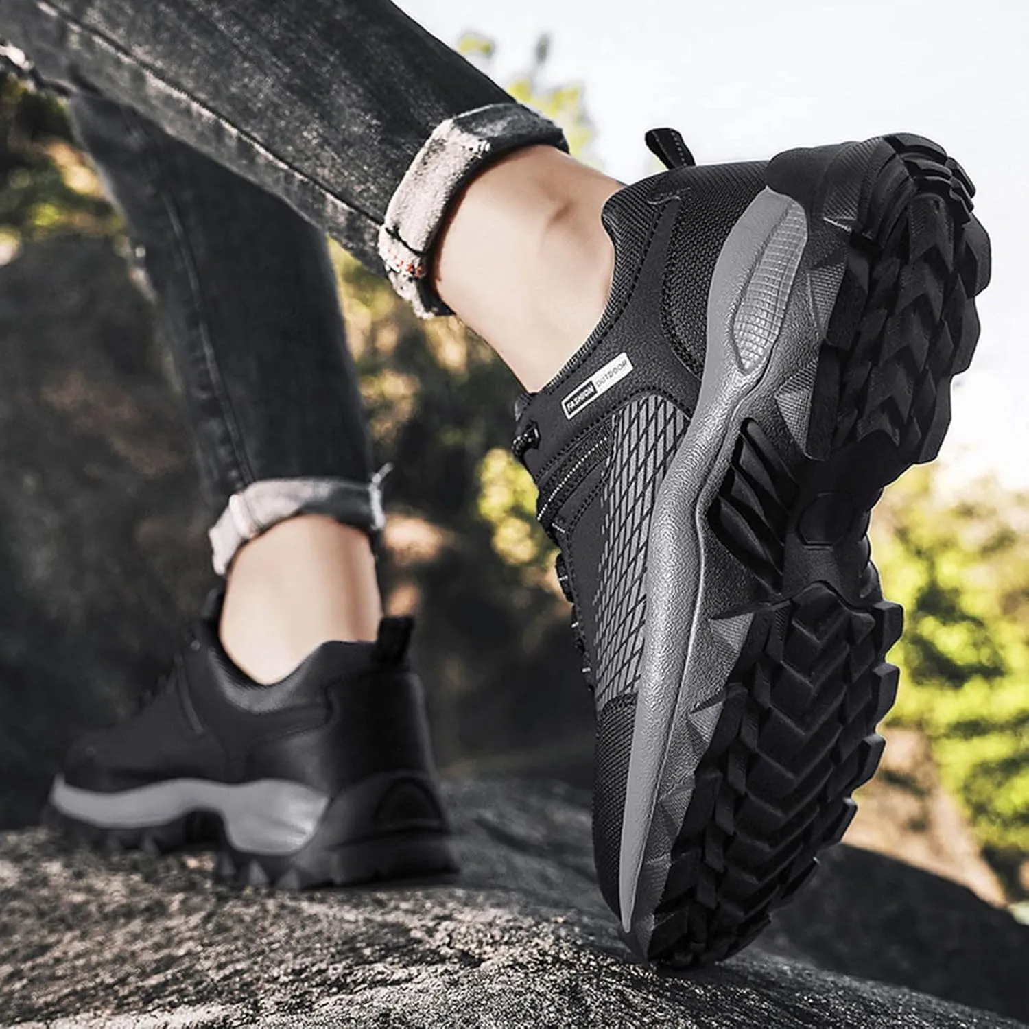 BORAMAX Men's Walking Shoes Lightweight Running Shoes Men's Outdoor Hiking Shoes Ultra Light Casual Non Slip Athletic Shoes