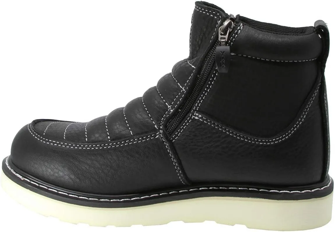 CACTUS Men's 6062M 6" Moc Toe Oil Tumbled Full Grain Leather High Flexibility Polyurethane (PU) Outsole Construction Work Boot YKK Zipper