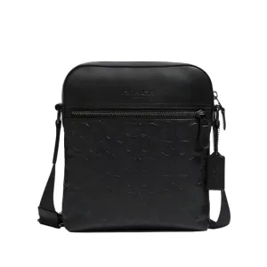 Coach Houston Flight Bag In Signature Leather Black