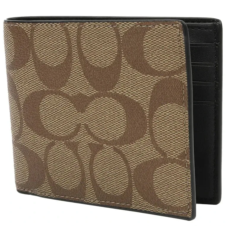 Coach Id Billfold Wallet In Signature Canvas Tan