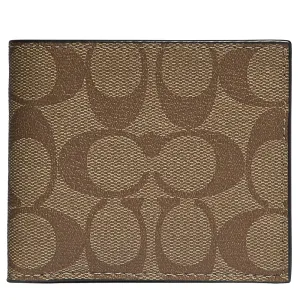 Coach Id Billfold Wallet In Signature Canvas Tan