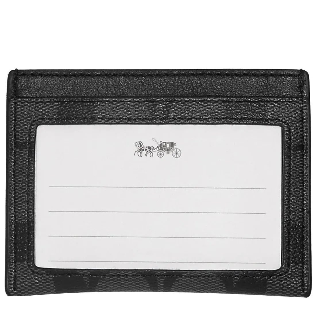 Coach Slim ID Card Case In Signature Canvas Charcoal/Black