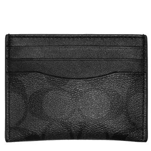 Coach Slim ID Card Case In Signature Canvas Charcoal/Black