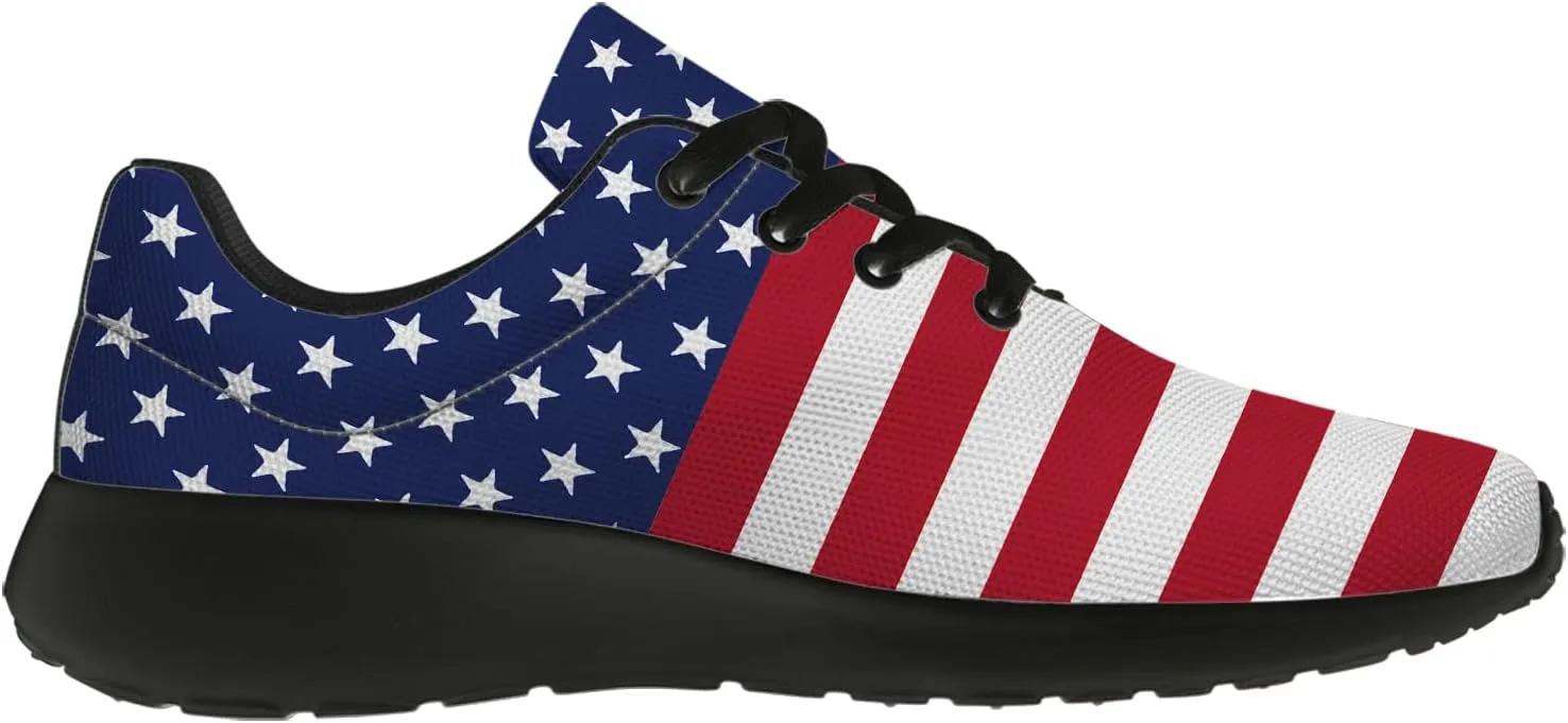 Flag Shoes for Women Men Running Shoes Lightweight Tennis Sneakers Patriotic Shoes Gifts