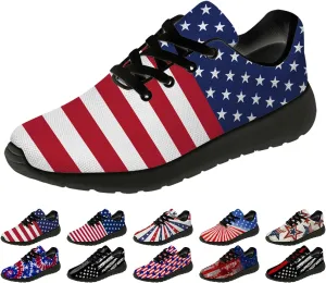 Flag Shoes for Women Men Running Shoes Lightweight Tennis Sneakers Patriotic Shoes Gifts