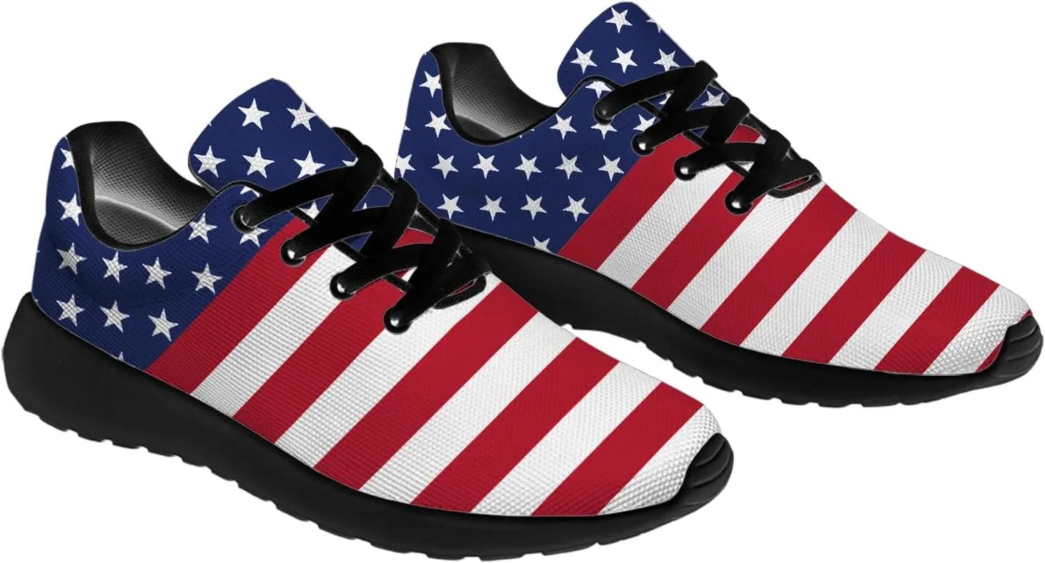 Flag Shoes for Women Men Running Shoes Lightweight Tennis Sneakers Patriotic Shoes Gifts