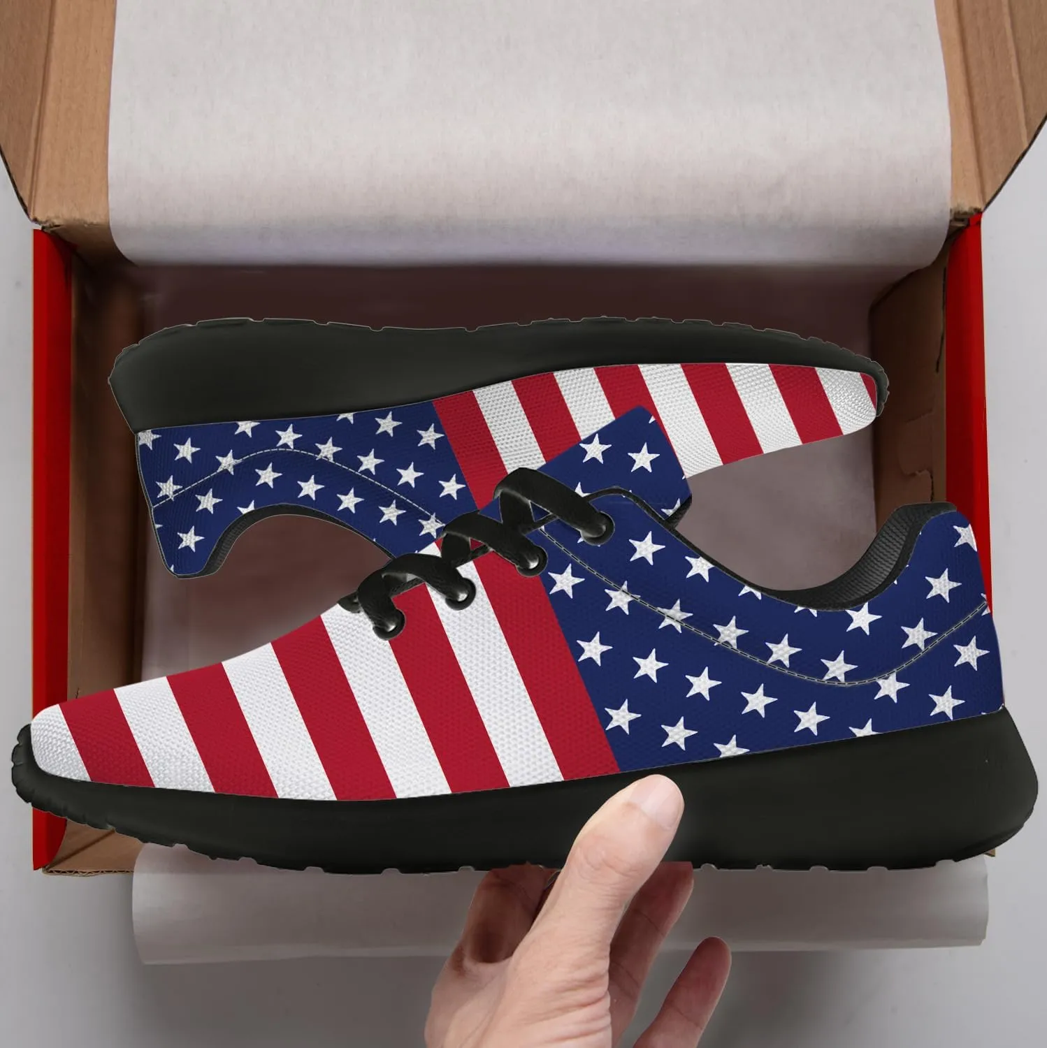 Flag Shoes for Women Men Running Shoes Lightweight Tennis Sneakers Patriotic Shoes Gifts