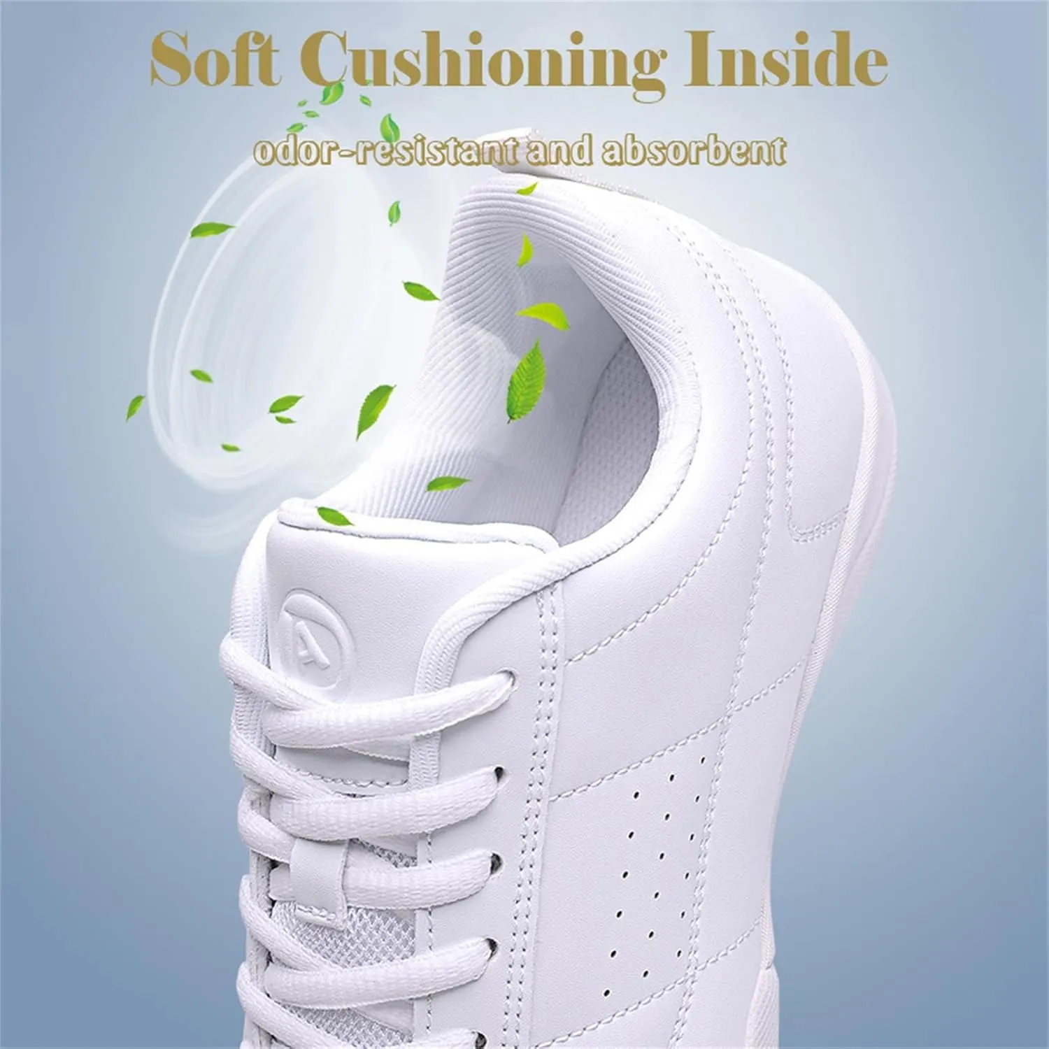 Girl's White Cheerleading Shoes Athletic Training Tennis Shoes Lightweight Competition Cheer Shoes