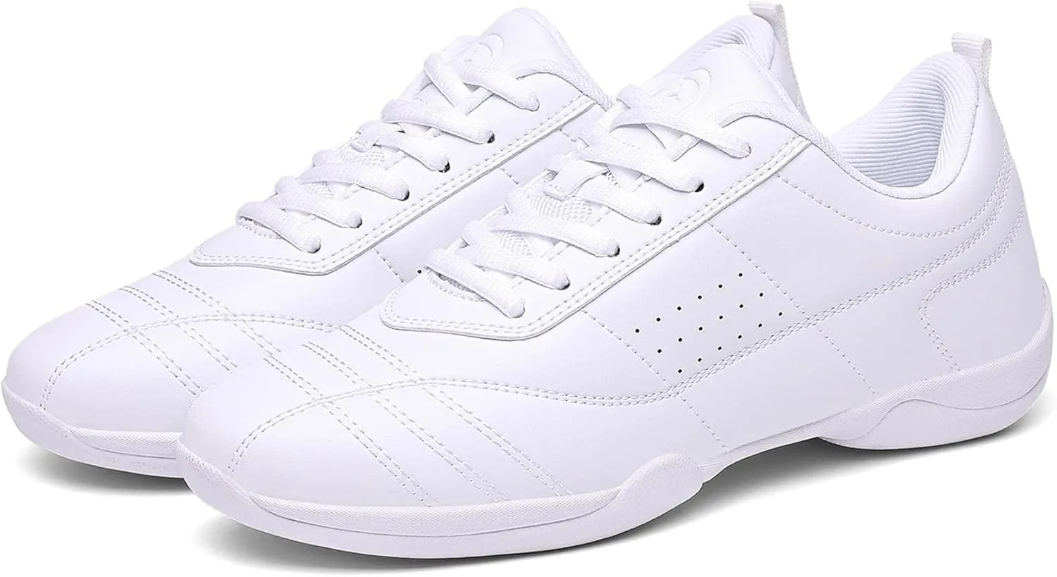 Girl's White Cheerleading Shoes Athletic Training Tennis Shoes Lightweight Competition Cheer Shoes