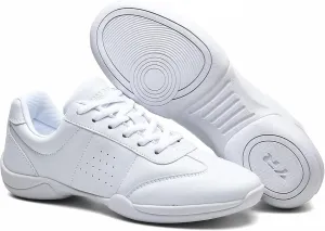 Girl's White Cheerleading Shoes Athletic Training Tennis Shoes Lightweight Competition Cheer Shoes