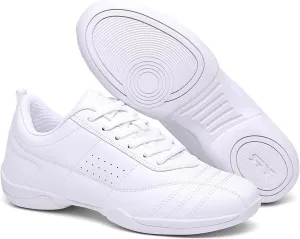 Girl's White Cheerleading Shoes Athletic Training Tennis Shoes Lightweight Competition Cheer Shoes