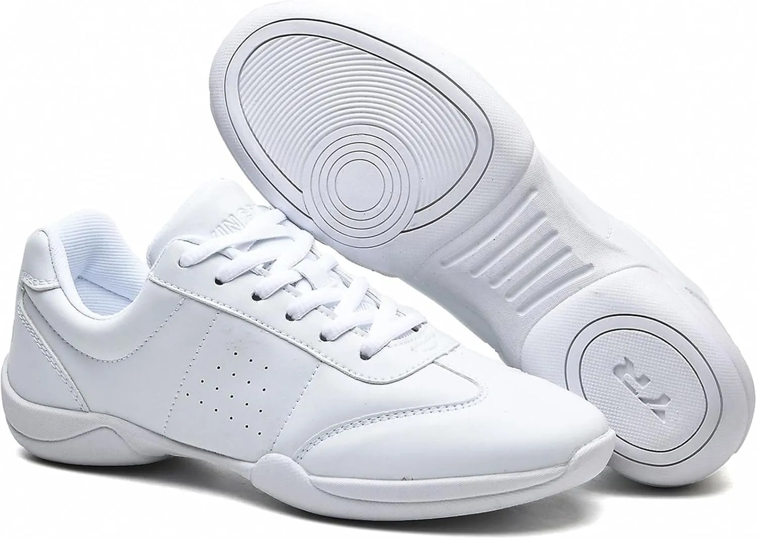 Girl's White Cheerleading Shoes Athletic Training Tennis Shoes Lightweight Competition Cheer Shoes