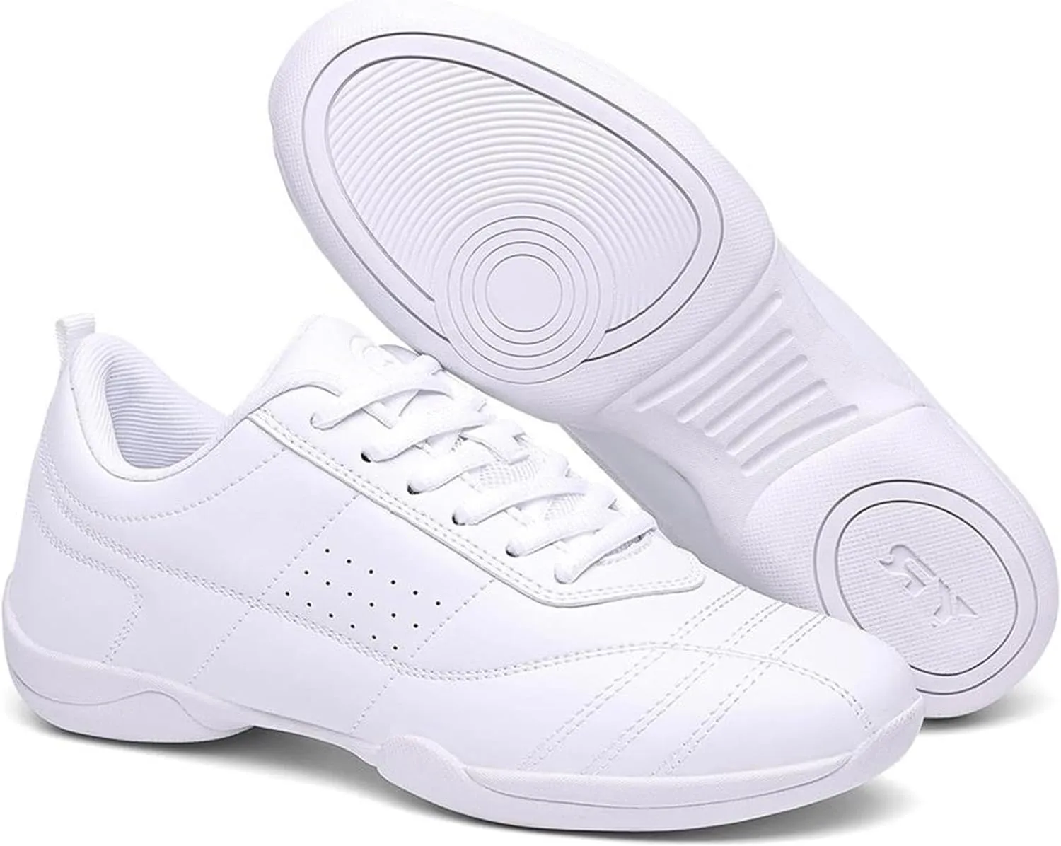 Girl's White Cheerleading Shoes Athletic Training Tennis Shoes Lightweight Competition Cheer Shoes