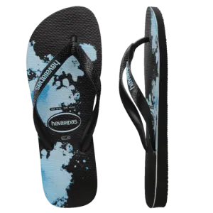Havaianas Top Print Amp Thongs - Black/Blue