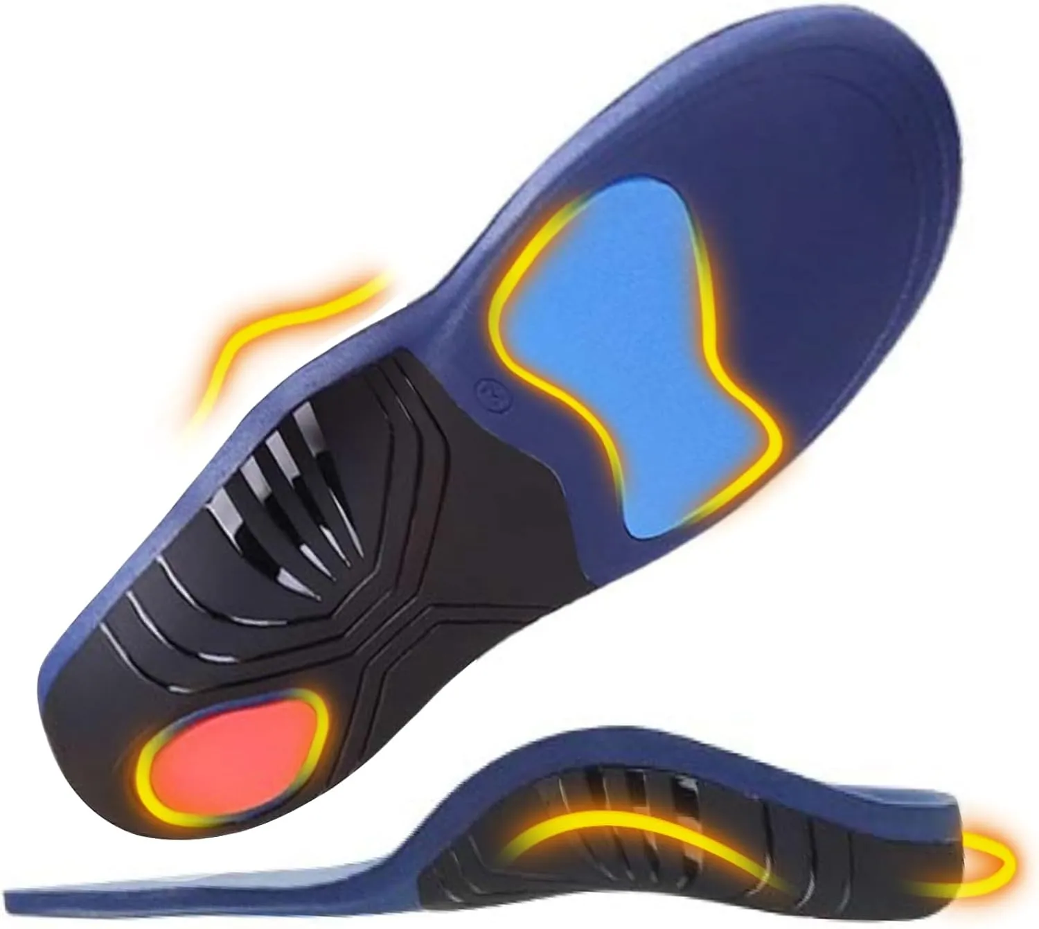 Heavy Duty Orthotic Insoles for 220  lbs, High Arch Support and Pain Relief for Plantar Fasciitis, Flat Feet, and Work Boots, Shock-Absorbing Shoe Inserts for Men and Women