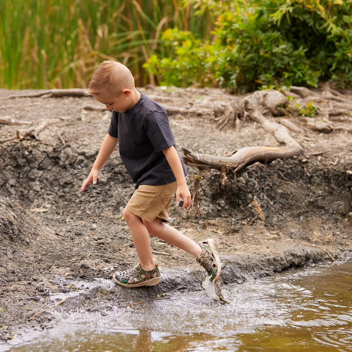 Joybees Kids Hiking Trekking Walking Shoes for Boys and Girls, Athletic Slip On, Water Resistant