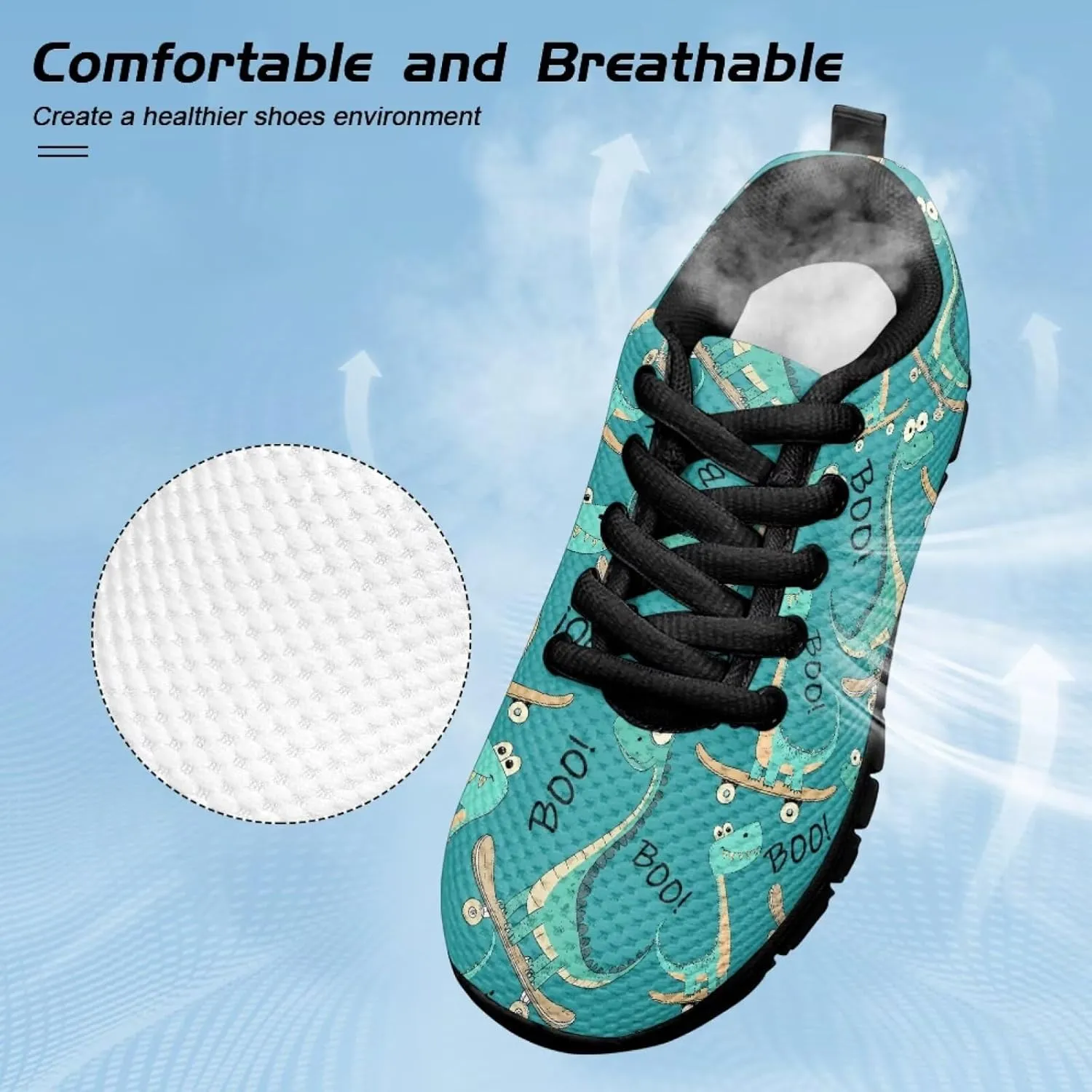 SYtrade Girls Lace Up Tennis Shoes Lightweight School Athletic Sneaker Black Sole