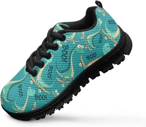 SYtrade Girls Lace Up Tennis Shoes Lightweight School Athletic Sneaker Black Sole