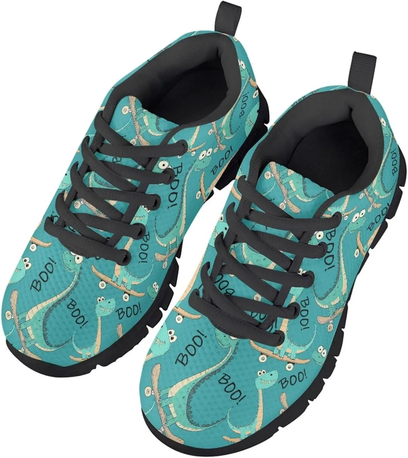 SYtrade Girls Lace Up Tennis Shoes Lightweight School Athletic Sneaker Black Sole