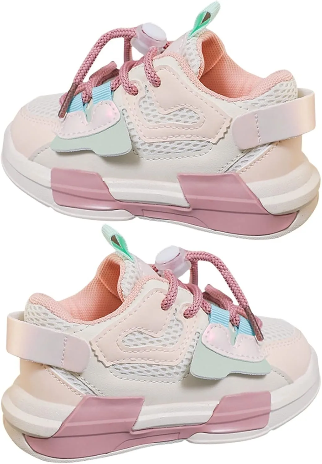 Toddler Boys Girls Lightweight Athletic Shoes Mesh Breathable Walking Sneakers Lace-up Soft Soles Sports Shoes