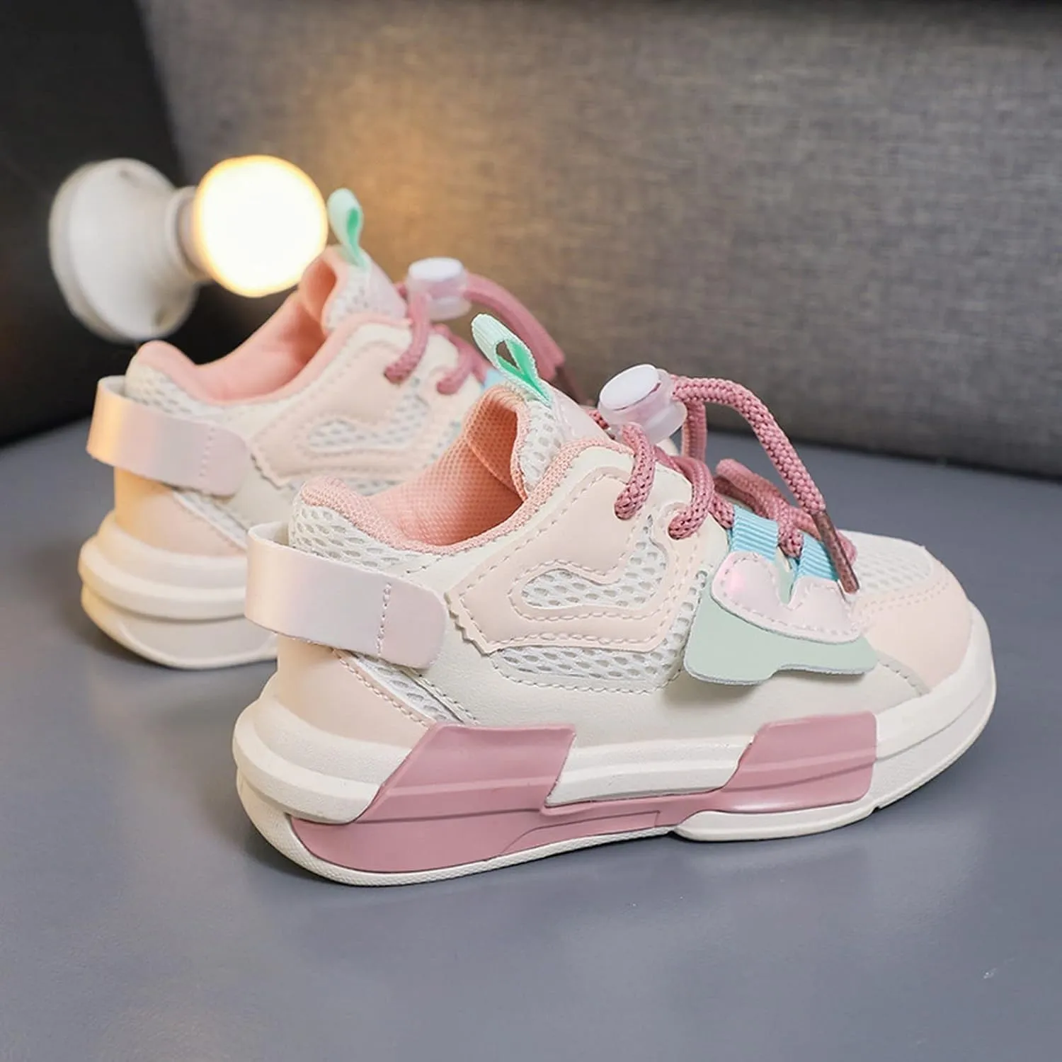 Toddler Boys Girls Lightweight Athletic Shoes Mesh Breathable Walking Sneakers Lace-up Soft Soles Sports Shoes