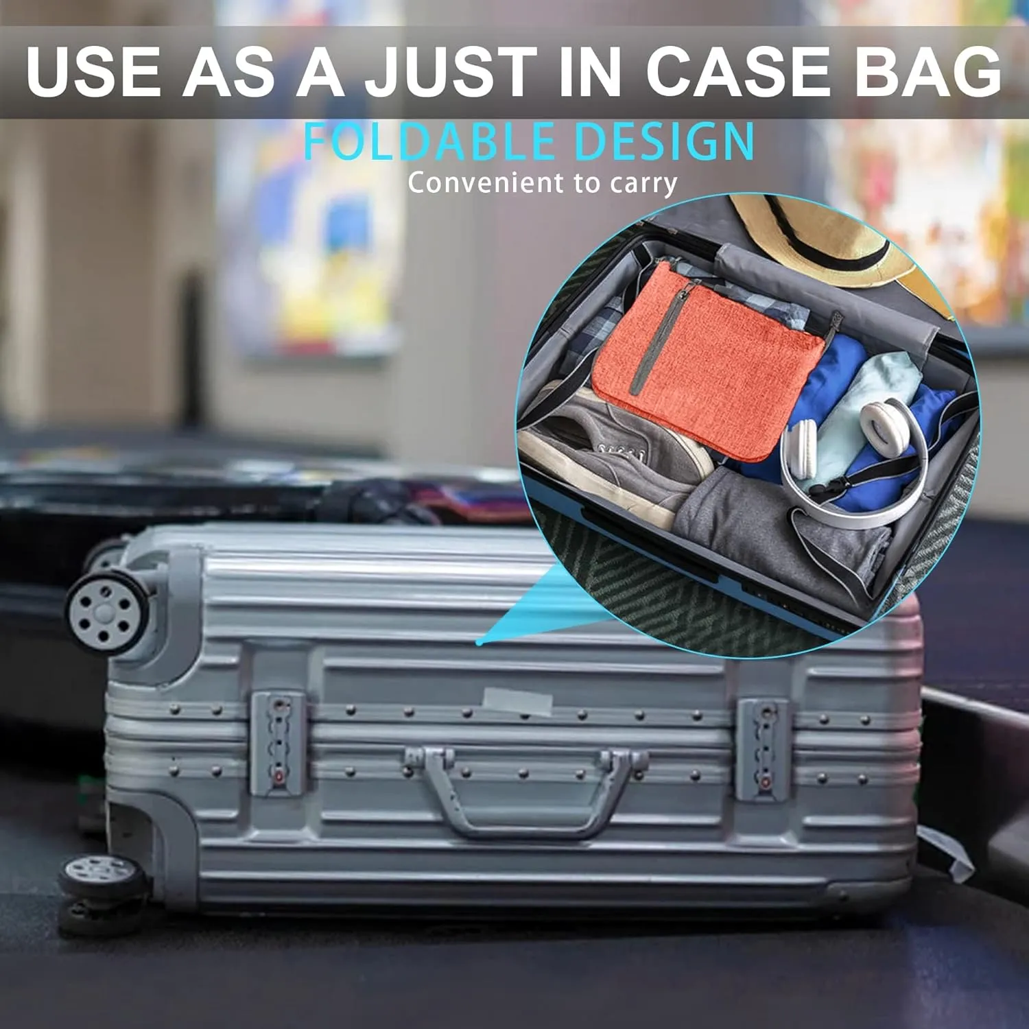 Vomgomfom Travel Duffle Bag for Men, 65L 85L 115L Foldable Travel Duffel Bag with Shoes Compartment Overnight Bag for Men Women