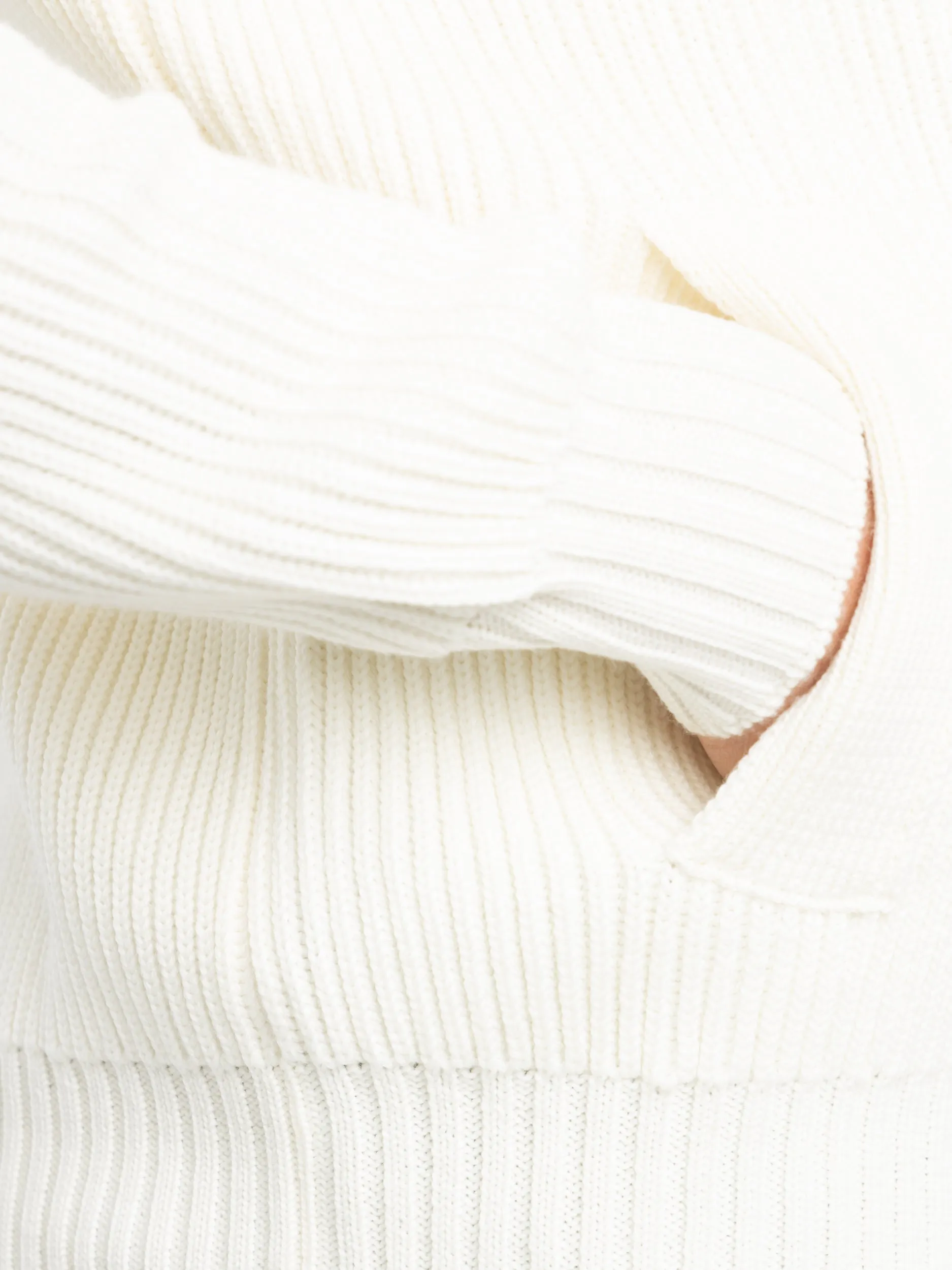 White Fisherman Ribbed Cardigan