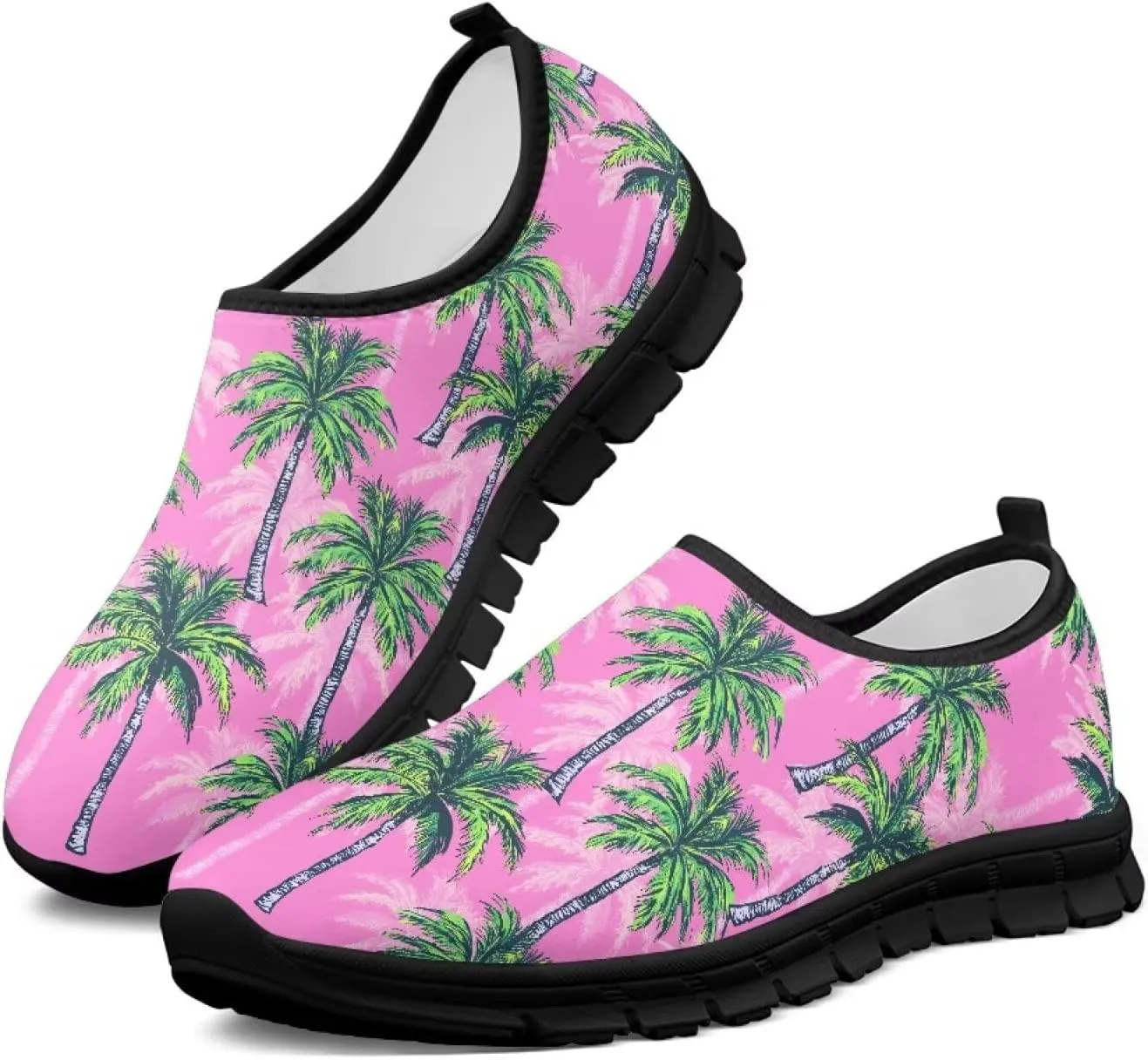 Women's Slip-On Sneakers Casual Hiking Non-Slip Comfortable Workout Shoes Walking Tennis Holiday Sneakers Cycling Lightweight Sneakers Black US Size 5.5-11.5