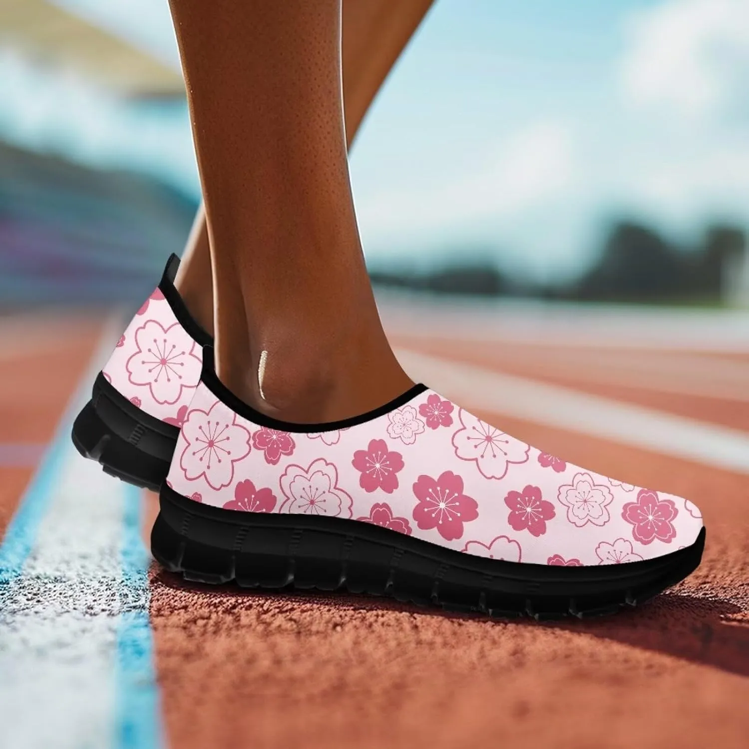 Women's Slip-On Sneakers Casual Hiking Non-Slip Comfortable Workout Shoes Walking Tennis Holiday Sneakers Cycling Lightweight Sneakers Black US Size 5.5-11.5