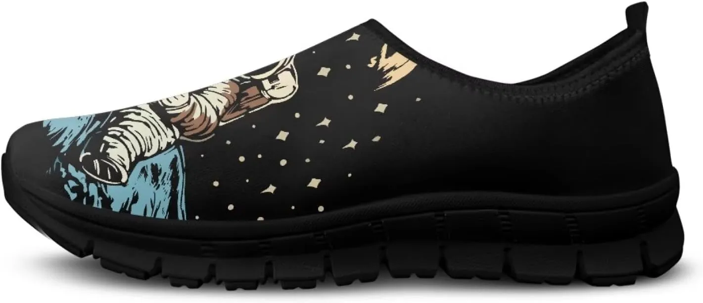 Women's Slip-On Sneakers Casual Hiking Non-Slip Comfortable Workout Shoes Walking Tennis Holiday Sneakers Cycling Lightweight Sneakers Black US Size 5.5-11.5