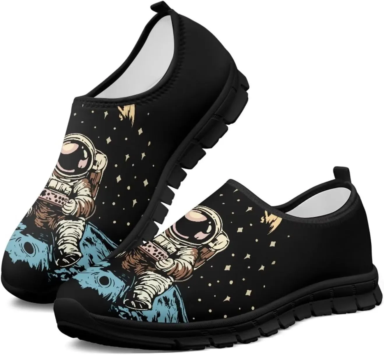 Women's Slip-On Sneakers Casual Hiking Non-Slip Comfortable Workout Shoes Walking Tennis Holiday Sneakers Cycling Lightweight Sneakers Black US Size 5.5-11.5