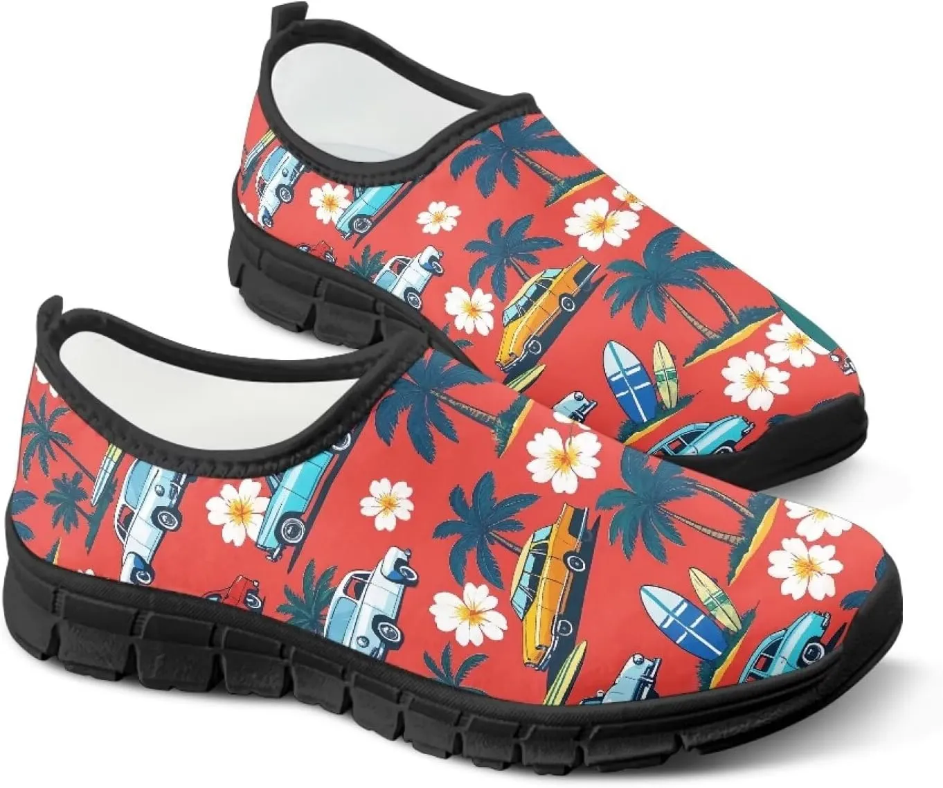 Women's Slip-On Sneakers Casual Hiking Non-Slip Comfortable Workout Shoes Walking Tennis Holiday Sneakers Cycling Lightweight Sneakers Black US Size 5.5-11.5