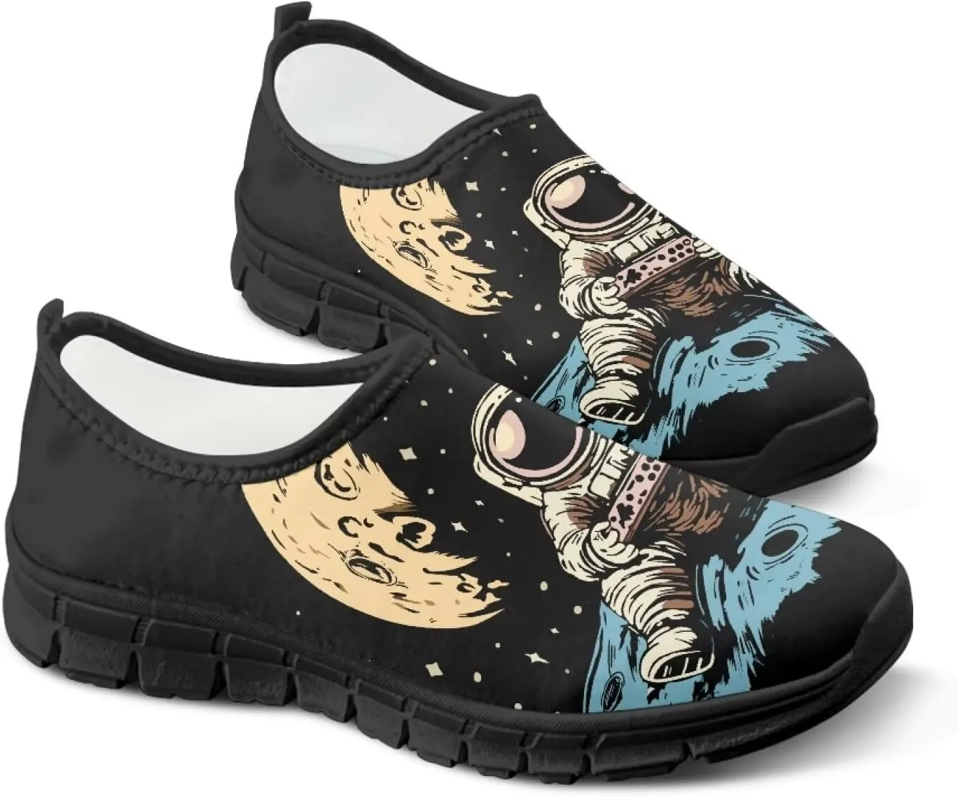 Women's Slip-On Sneakers Casual Hiking Non-Slip Comfortable Workout Shoes Walking Tennis Holiday Sneakers Cycling Lightweight Sneakers Black US Size 5.5-11.5